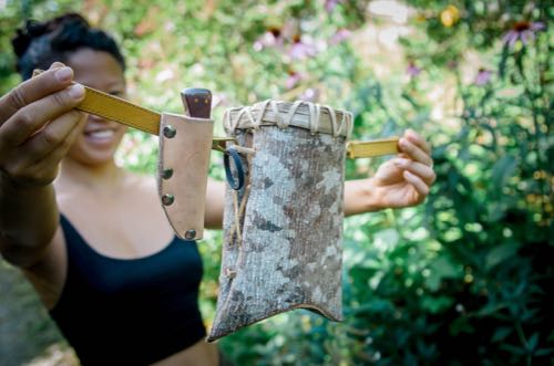 Wild Bark basket complete with knife